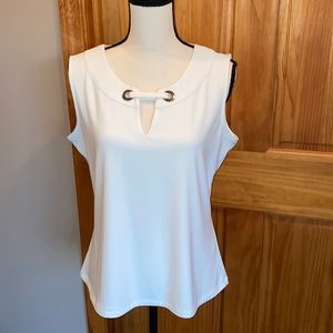Ivory Tommy Hilfiger tank, size large. Worn on its own or under a blazer.